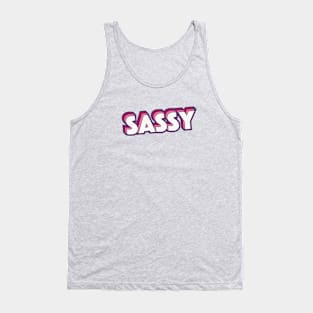 Retro Sassy Word Art with Stripes Tank Top